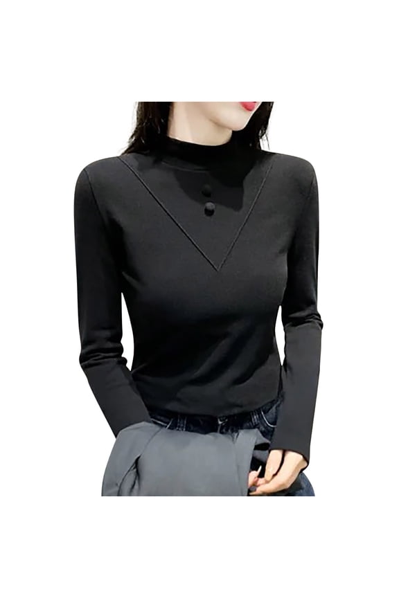 Long Sleeve Shirts for Women Fall Winter Lightweight Warm Base Layer Casual Comfy Turtleneck Slim Fit Underwear Tops