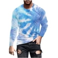 thumbnail image 1 of biudgviw Long Sleeve Tie Dye T-Shirt for Men Breathable Casual Soft Crewneck Workout Fitness Tee Outdoor Fashion Oversized Tops S-4XL, 1 of 5