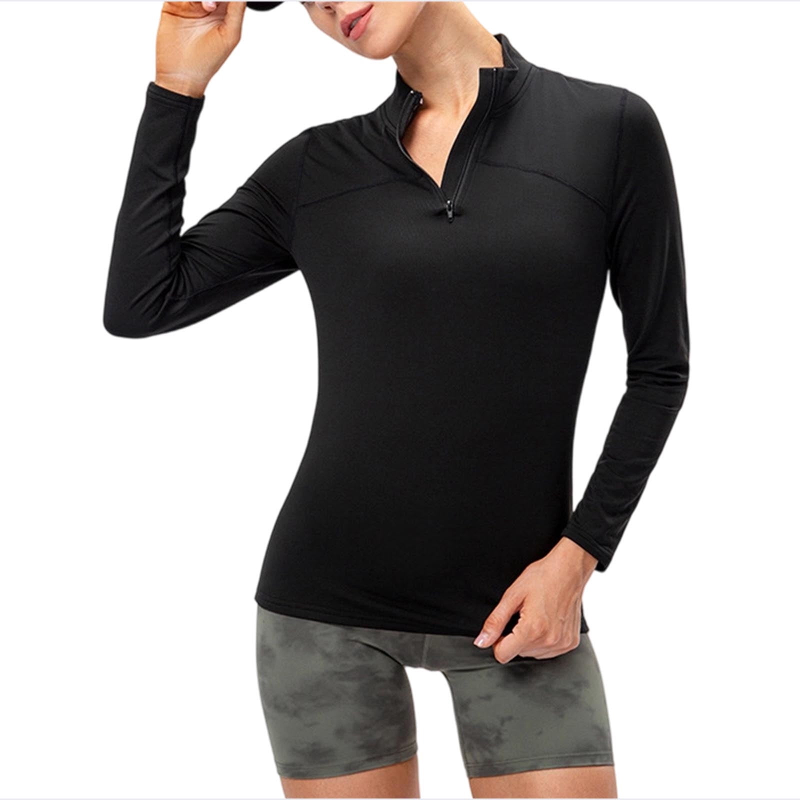 Women's Long Sleeve Zip Up Lightweight Sweatshirt - Yoga Sportswear Top With Pockets 2 thumbnail image