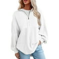 thumbnail image 1 of biudgviw Lounge Sweatshirt for Women Collared Long Sleeve Knit Oversized Shirts Fashion Half Zipped Patchwork Pullover Tops, 1 of 6
