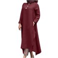 thumbnail image 1 of biudgviw Maxi Dresses for Women Fashion Long Sleeve Round Neck Buttons Long Dress Solid Color Party Dress with Pockets, 1 of 1