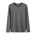 thumbnail image 1 of biudgviw Men's Big and Tall Long Sleeve Shirt Casual Classic Fit Crewneck Tops Oversized Comfortable Soft Basic Tees L-5XL, 1 of 5