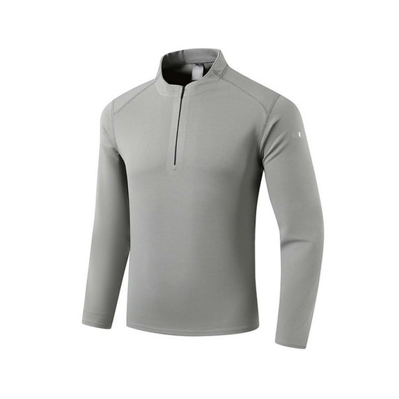 biudgviw Men's Big and Tall Shirts Elastic Long Sleeve Quarter Zip Pullover Running Fitness Casual Stand Collar Lightweight Knit Top
