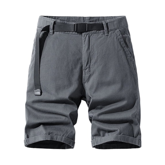 biudgviw Men's Cotton Cargo Shorts Outdoor Casual Belted Work Shorts Summer Baggy Shorts with Pockets for Streetwear