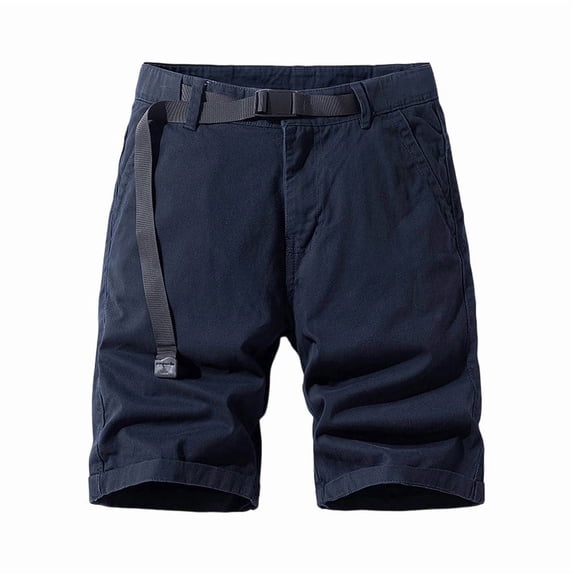 biudgviw Men's Cotton Cargo Shorts Outdoor Casual Belted Work Shorts Summer Baggy Shorts with Pockets for Streetwear
