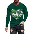 thumbnail image 1 of biudgviw Men's St Patrick's Long Sleeve Shirts Print Soft Crewneck Tees Lightweight Casual Festival Graphic Tops S-5XL, 1 of 5