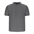thumbnail image 1 of biudgviw Mens Casual Henley Shirts Fashion Comfy Short Sleeve T-Shirts Stand Collar Basic Tee Tops Summer Clothes S-XXXL, 1 of 4