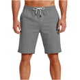 thumbnail image 1 of biudgviw Mens Casual Shorts Drawstring Knee Length Shorts Outdoor Elastic Waist Workout Chino Shorts with Pockets Summer Outfits, 1 of 7