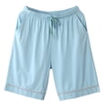 thumbnail image 1 of biudgviw Mens Cotton Shorts Drawstring Casual Baggy Shorts Lightweight Elastic Waist Lounge Shorts Pj Bottoms with Pockets, 1 of 3