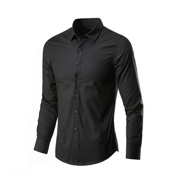 biudgviw Mens Dress Shirts Regular Fit Long Sleeve Collared Work Tops Business Wedding Casual Button Down Shirts XS-L