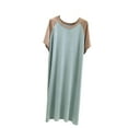 thumbnail image 1 of biudgviw Nightgowns for Women Color Block Short Sleeve Modal Nightshirts Sleep Dress Comfy Soft Crewneck Long Sleepshirts, 1 of 5