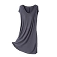 thumbnail image 1 of biudgviw Nightgowns for Women Sleeveless Nightshirts Comfy Soft V Neck Sleep Dress Casual Mid Length Sleepwear with Padded, 1 of 5