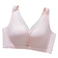 thumbnail image 1 of biudgviw No Underwire Bras for Women Wireless Lace V Neck High Support Push up Bras Front Trim Comfort Full Coverage Bras, 1 of 4