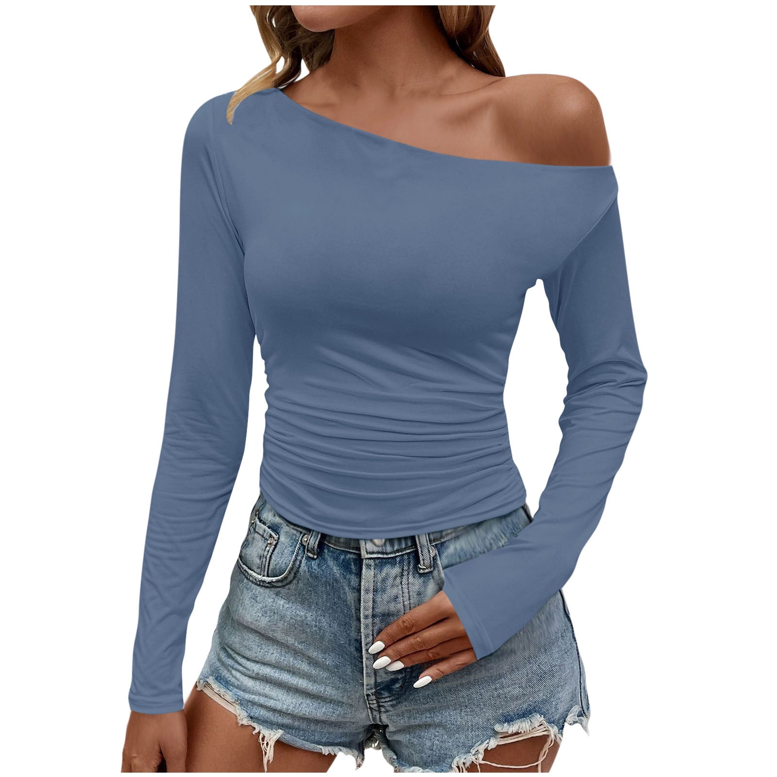 Two-Piece Women'S Casual Printed Off-The-Shoulder Top