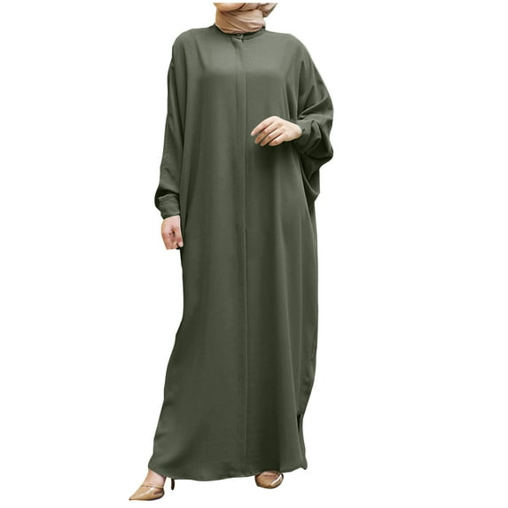 biudgviw Oversized Dresses for Women Casual Fall Mock Neck Long Sleeve Loose Dress Soft Solid Color Long Maxi Dress