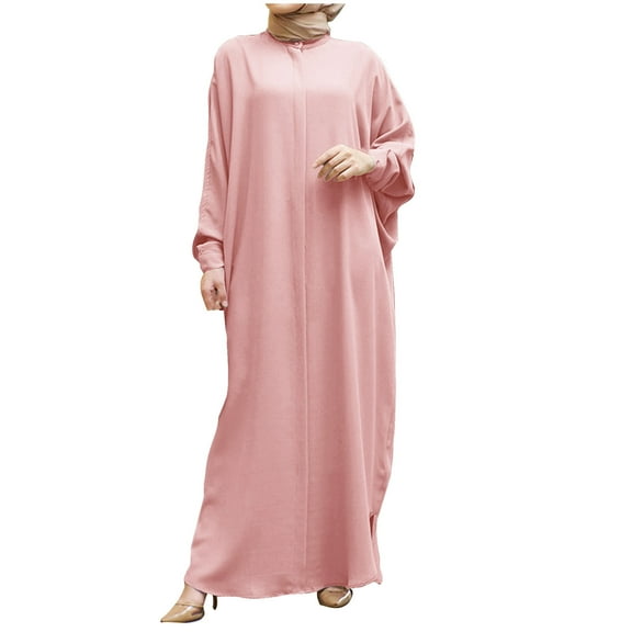 biudgviw Oversized Dresses for Women Casual Fall Mock Neck Long Sleeve Loose Dress Soft Solid Color Long Maxi Dress