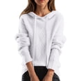 thumbnail image 1 of biudgviw Oversized Hoodies for Women Drawstring Long Sleeve Hooded Sweaters Comfy Soft Cable Knit Pullover Tops for Cold Weather, 1 of 4