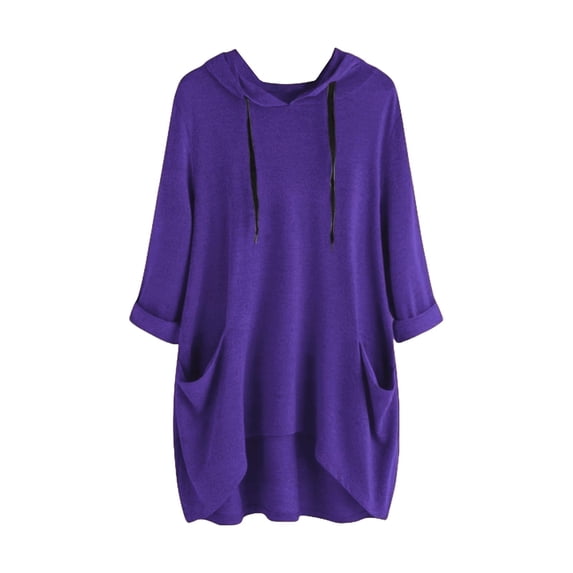 biudgviw Oversized Hoodies for Women Plus Size Long Sleeve Casual Shirts Fashion Tunic Tops Lightweight Pullover with Pockets