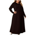 thumbnail image 1 of biudgviw Oversized Sweatshirt Dresses for Women Lounge V Neck Long Maxi Dress Fashion Long Sleeve Plus Size Dress, 1 of 7