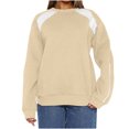 thumbnail image 1 of biudgviw Oversized Sweatshirt for Women Warm Long Sleeve Tound Neck Color Block Pullover Tops Fall Fashion Clothes, 1 of 7