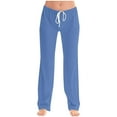 thumbnail image 1 of biudgviw Pajama Pants for Women Soft Sleepwear Drawstring Waisted Straight Leg Sweatpants Workout Bottoms Plus Size Lounge Trousers, 1 of 5