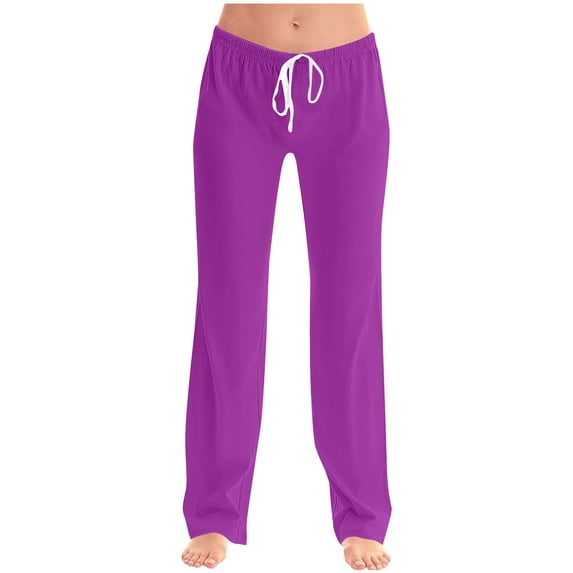 biudgviw Pajama Pants for Women Soft Sleepwear Drawstring Waisted Straight Leg Sweatpants Workout Bottoms Plus Size Lounge Trousers