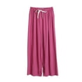 thumbnail image 1 of biudgviw Pajama Pants for Women Soft Wide Leg Sleep Pants Sleepwear Tie Knot Cute Pj Bottoms Elastic Waisted Lounge Palazzo Trousesr, 1 of 3