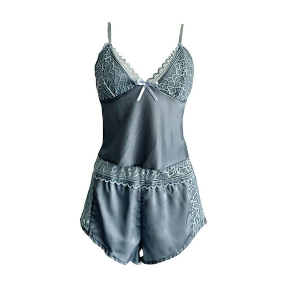 biudgviw Pajama Sets for Women Trendy Lace V Neck Sleeveless Camisole Shorts Loungewear Sleepwear 2 Piece Pjs Sets