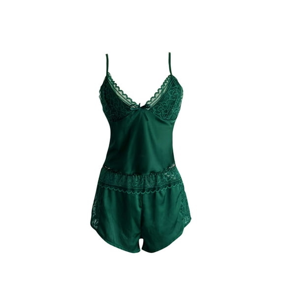 biudgviw Pajama Sets for Women Trendy Lace V Neck Sleeveless Camisole Shorts Loungewear Sleepwear 2 Piece Pjs Sets