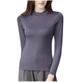 thumbnail image 1 of biudgviw Pajama Tops for Women Modal Crew Neck Long Sleeve Sleep Shirts Built in Bra Ultra Soft Slim Fit Lounge Tops Blouses, 1 of 6