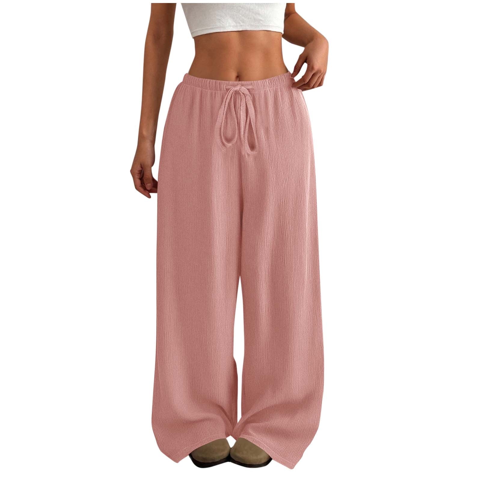 Girls Sweatpants Size 14-16 Womens Baggy Barrel Pants Wide Leg Lounge Drawstring Sweatpants With Pockets Fashion Y2K Contrast Patchwork High Waist Pant Relax Fit Long Joggers Streetwear, Brown 1, XL Barrel Sweatpants