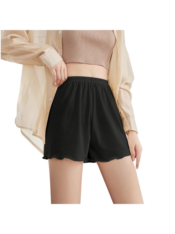 Pettipants for Women Ruffle Under Dresses Slip Bloomers Cute Split Skirt High Waisted Summer Lounge Bottoms