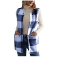 thumbnail image 1 of biudgviw Plaid Vest for Women Fall Winter Clothes Open Front Sleeveless Hooded Jacket Casual Fleece Fuzzy Warm Thermal Cardigans, 1 of 7
