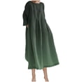 thumbnail image 1 of biudgviw Plus Size Dresses for Women Trendy Casual Round Neck Long Sleeve Printed Dress Fall Flowy Vacation Beach Midi Dress, 1 of 7