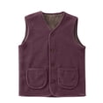 thumbnail image 1 of biudgviw Plus Size Fleece Vest for Women Lightweight Button V Neck Sleeveless Jacket Comfy Casual Warm Outwear with Pockets, 1 of 7