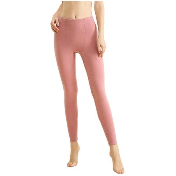 biudgviw Plus Size Leggings for Women Solid Color Elastic Waist Soft Tights Comfy Warm Thermal Yoga Pants for Fall Winter