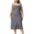 thumbnail image 1 of biudgviw Plus Size Nightgowns for Women Satin Silk Sleeveless Padded Nightshirts Lightweight Casual Long Sleep Dress XL-5XL, 1 of 4