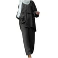 thumbnail image 1 of biudgviw Plus Size Outfits for Women Oversized Long Sleeve Buttons down Shirts Fall Comfy Wide Leg Pants Lounge Sets, 1 of 6