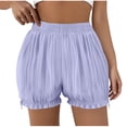 thumbnail image 1 of biudgviw Plus Size Shorts for Women Elastic Waist Lantern Ruffle Shorts Lightweight Pleated Casual Shorts Summer Clothes, 1 of 4
