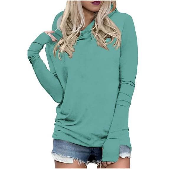 biudgviw Plus Size Sweatshirt for Women Comfy Long Sleeve Hoodies Sweatshirt Fall Lounge Solid Color Pullover Tops