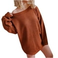 thumbnail image 1 of biudgviw Plus Size Tops for Women Fashion Long Sleeve Pullover Shirts Winter Fall Comfy Crewneck Knit Sweater, 1 of 4