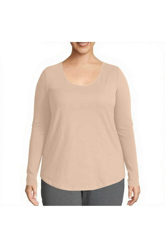 Plus Size Tops for Women Lightweight Classic Long Sleeve Basic Tees Oversized Casual Scoop Neck Shirts Fall Clothes