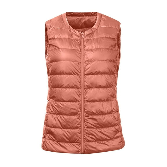 biudgviw Puffer Vest for Women Lightweight Warm Sherpa Sleeveless Jacket Plus Size Casual Zip Up Classic Winter Outwear with Zipper Pockets