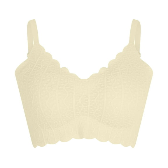 biudgviw Push up Bras for Women Wireless Low Impact Liftup Bralettes Comfort Adjustable Strap Scalloped Bras