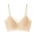 thumbnail image 1 of biudgviw Push up Bras for Women Wireless Thin V Neck Spaghetti Strap High Support Bras Breathable Solid Full Coverage Bras, 1 of 6