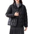 thumbnail image 1 of biudgviw Quilted Jackets for Women Plus Size Button Down Long Sleeve Outwear Soft Casual Winter Thermal Padded Coats with Pockets, 1 of 5