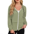 thumbnail image 1 of biudgviw Rain Jacket for Women Waterproof Lightweight Outdoor Packable Hooded Raincoat Drawstring Zip up Windbreaker Outwear with Pockets, 1 of 7