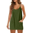 thumbnail image 1 of biudgviw Rompers for Women U Neck Spaghetti Strap Build in Shorts Jumpsuits Athletic One Piece Outfits Summer Clothes with Pockets, 1 of 7