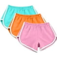 thumbnail image 1 of biudgviw Running Shorts for Women 3 Piece Elastic Waisted Comfortable Athletic Shorts Solid Color Summer Lounge Bottoms, 1 of 6