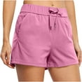 thumbnail image 1 of biudgviw Womens Workout Shorts Drawstring Elastic Waist Sweat Shorts Lightweight Casual Yoga Summer Shorts with Pockets, 1 of 3